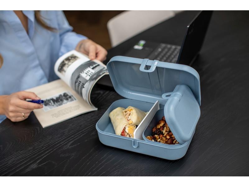 Koziol Lunchbox Pascal L Blau Lunchbox mit Trennsteg