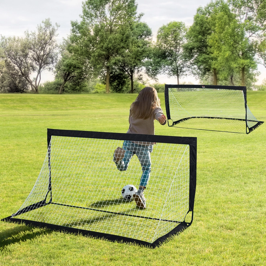 HOMCOM Fußballtor im 2er Set schwarz, weiß