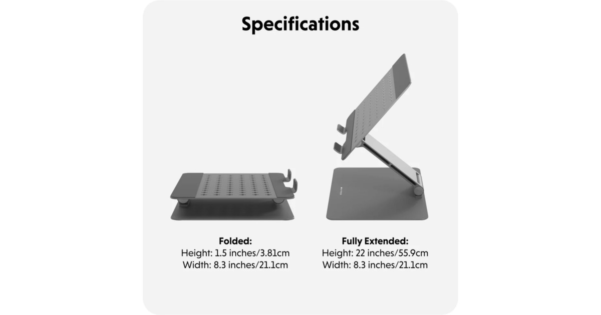 HyperHyperSpace Ergonomic Adjustable Laptop Stand bevestiging  (Grijs)