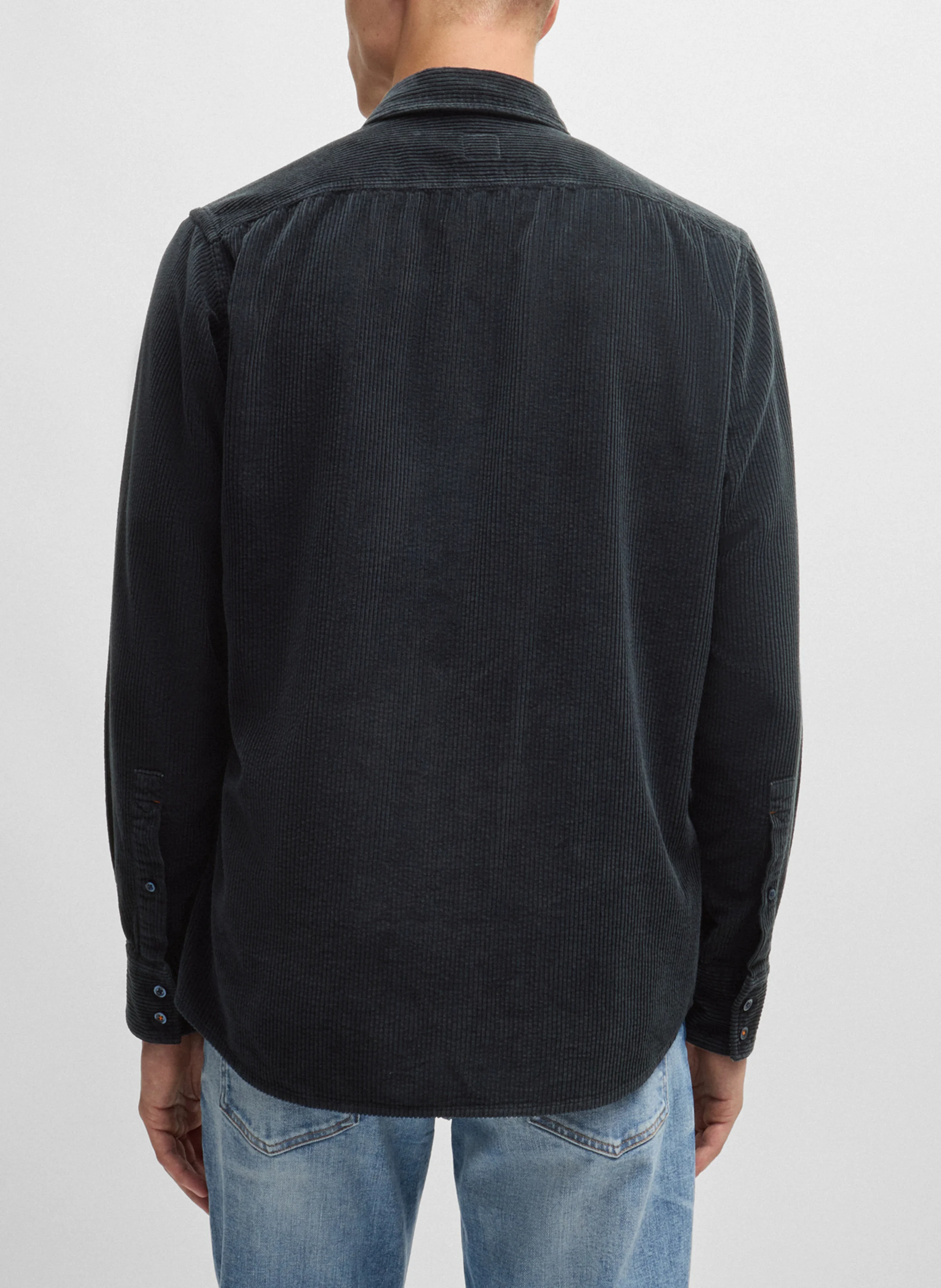 Chemise col classique en coton | Bleu