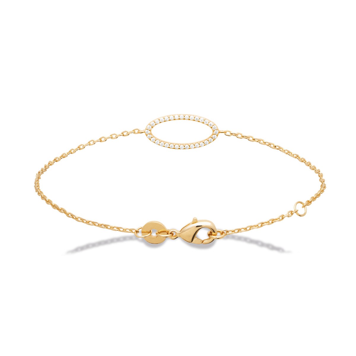 Bracelet Brillaxis ovale pavé plaqué or