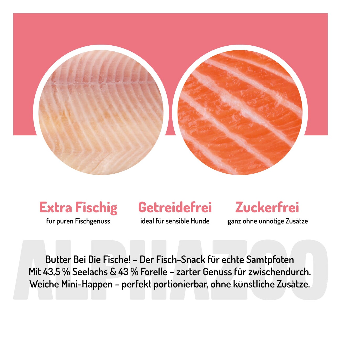 ALPHAZOO Butter Bei Die Fische! 65g I Leckerli für Katzen