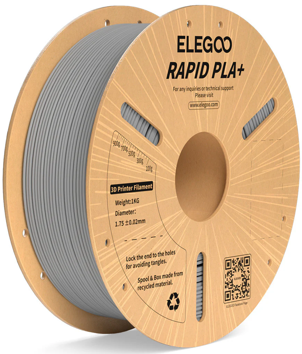 Elegoo  Rapid PLA+ Grey, 1,75 mm / 1000 g    PLA für High Speed Anwendungen in Grau