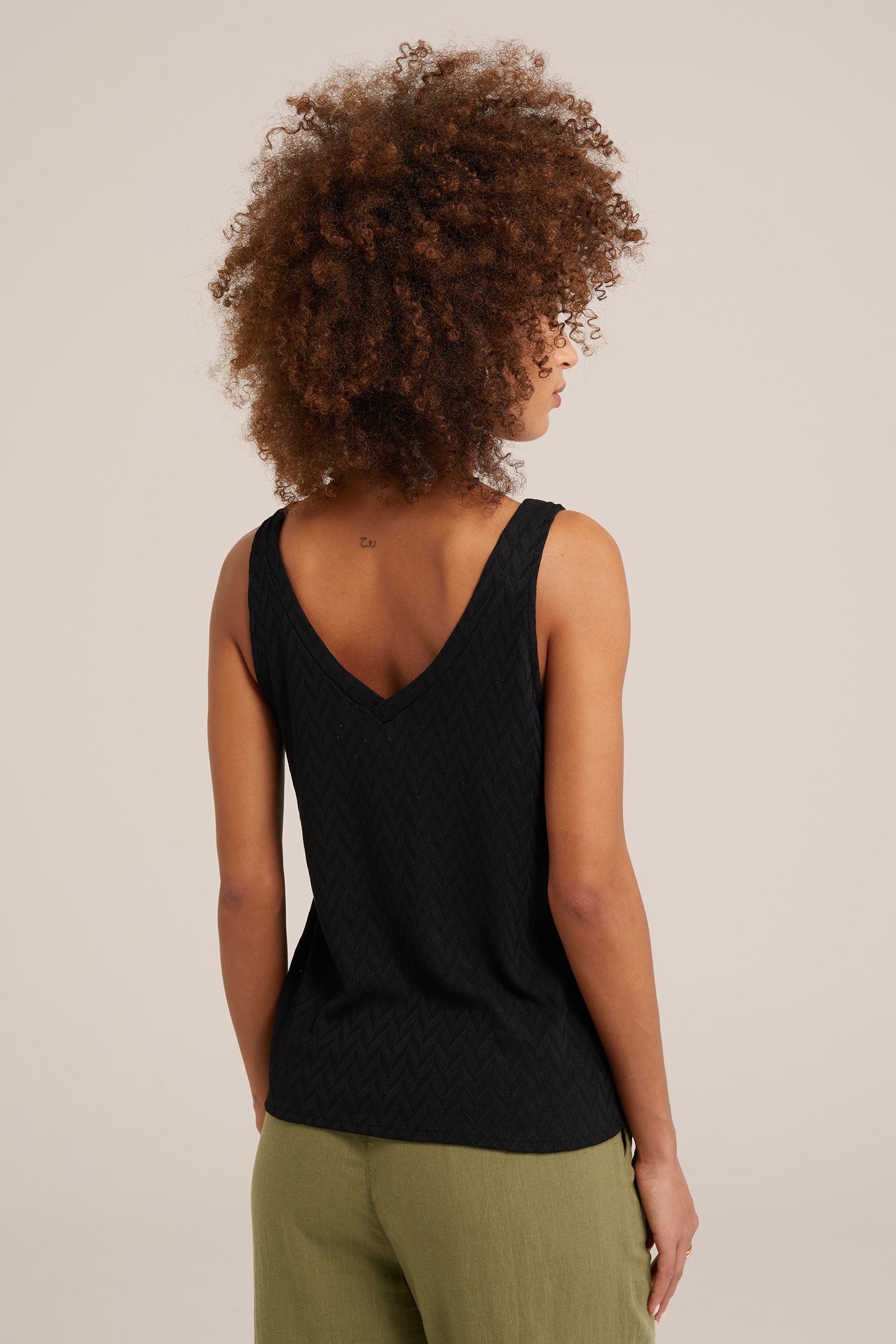 singlet met dessin WE Fashion Zwart