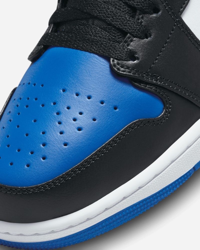 Chaussures Nike Air Jordan 1 Low Blanc/Noir/Bleu pour homme