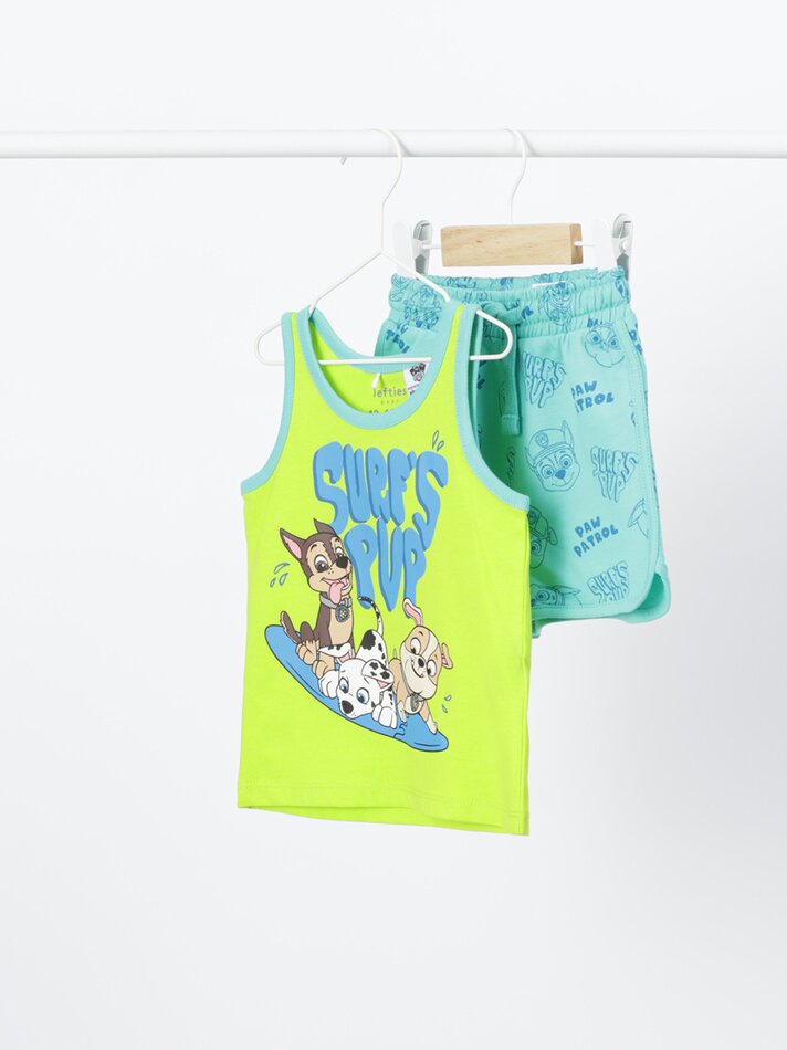 Conjunto de camiseta e shorts da Patrulha Canina - Nickelodeon - Verde