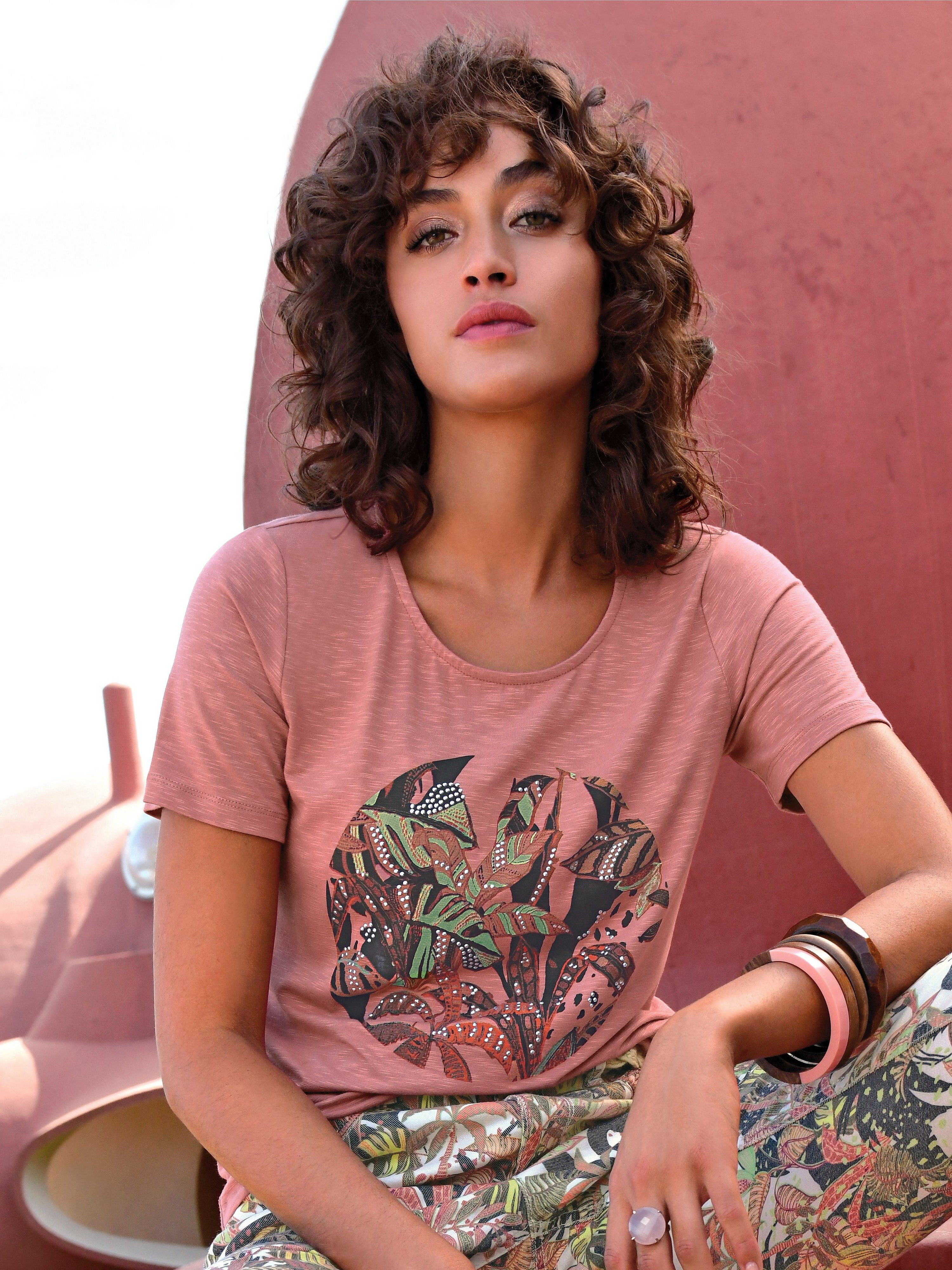 Rundhals-Shirt mit 1/2-Arm