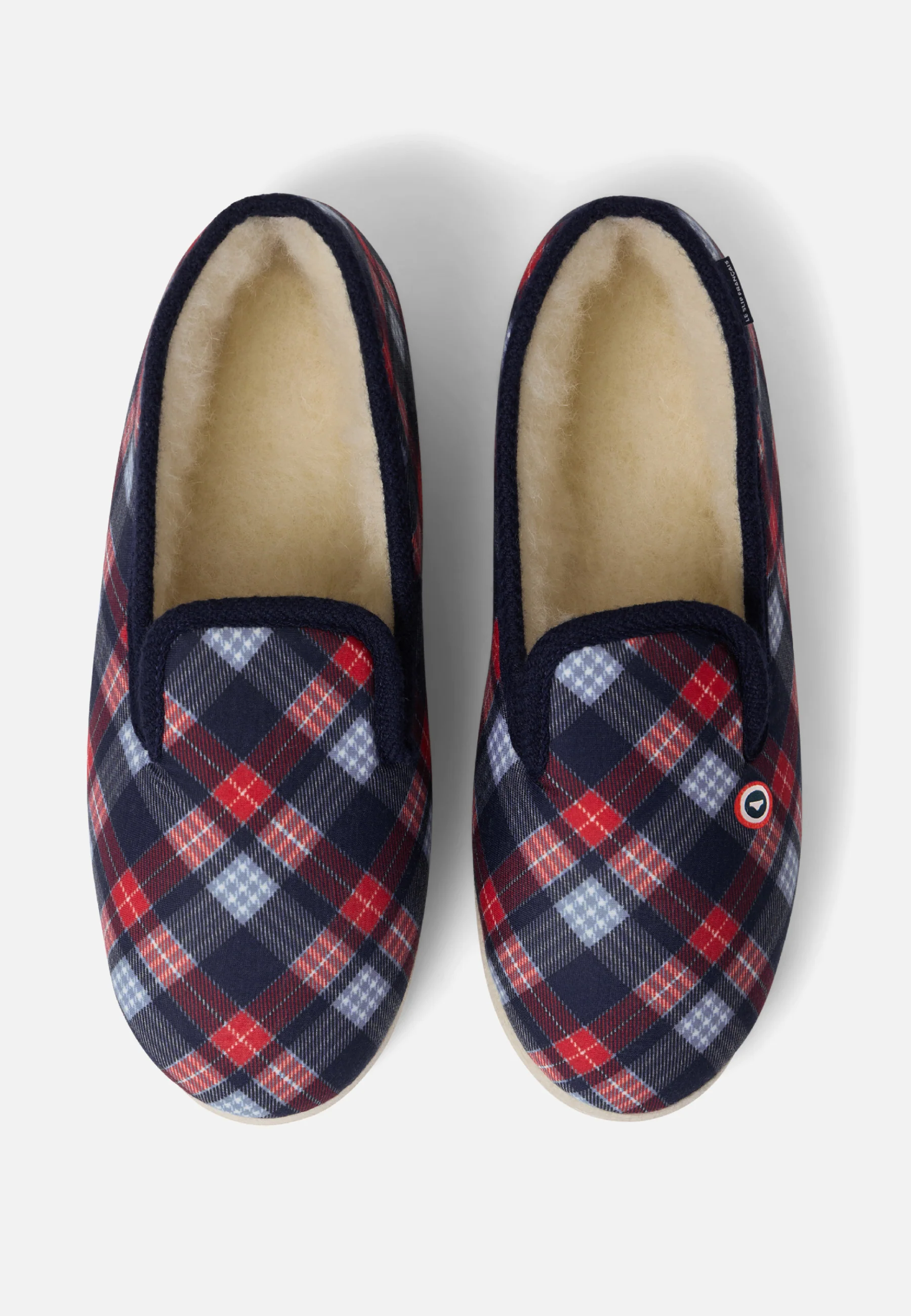 Chaussons d'intérieur en laine-Pantoufles Tartan