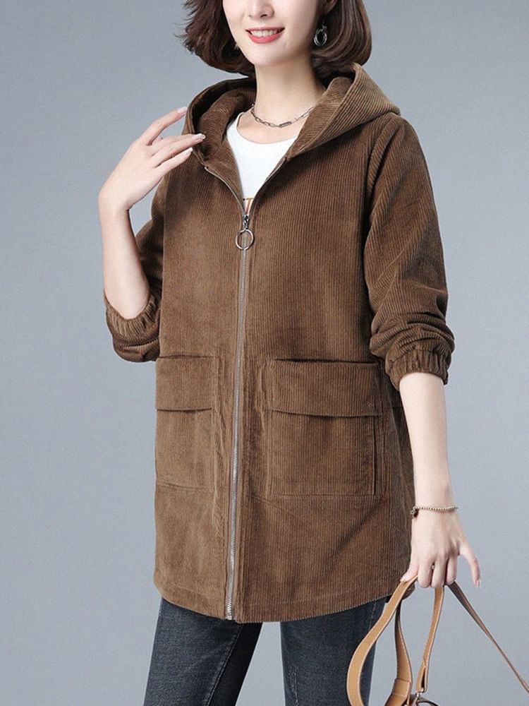 ZIMO - Corduroy capuchonjack met rits