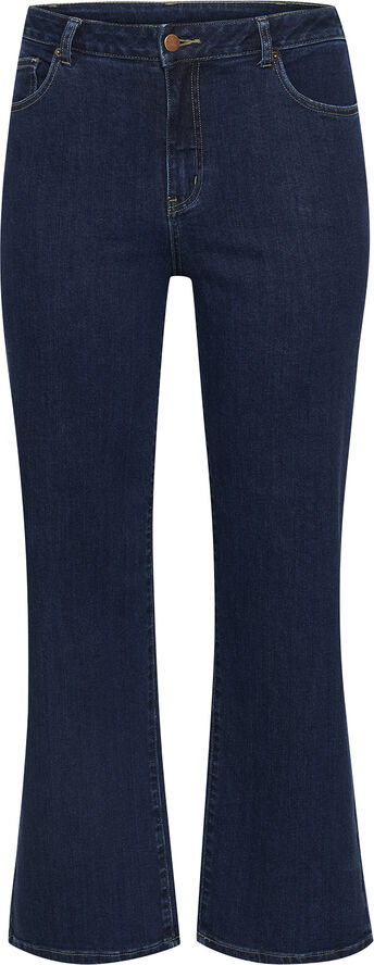 Kaffe Curve KCkanna Flora Flared Jeans Washed blue denim