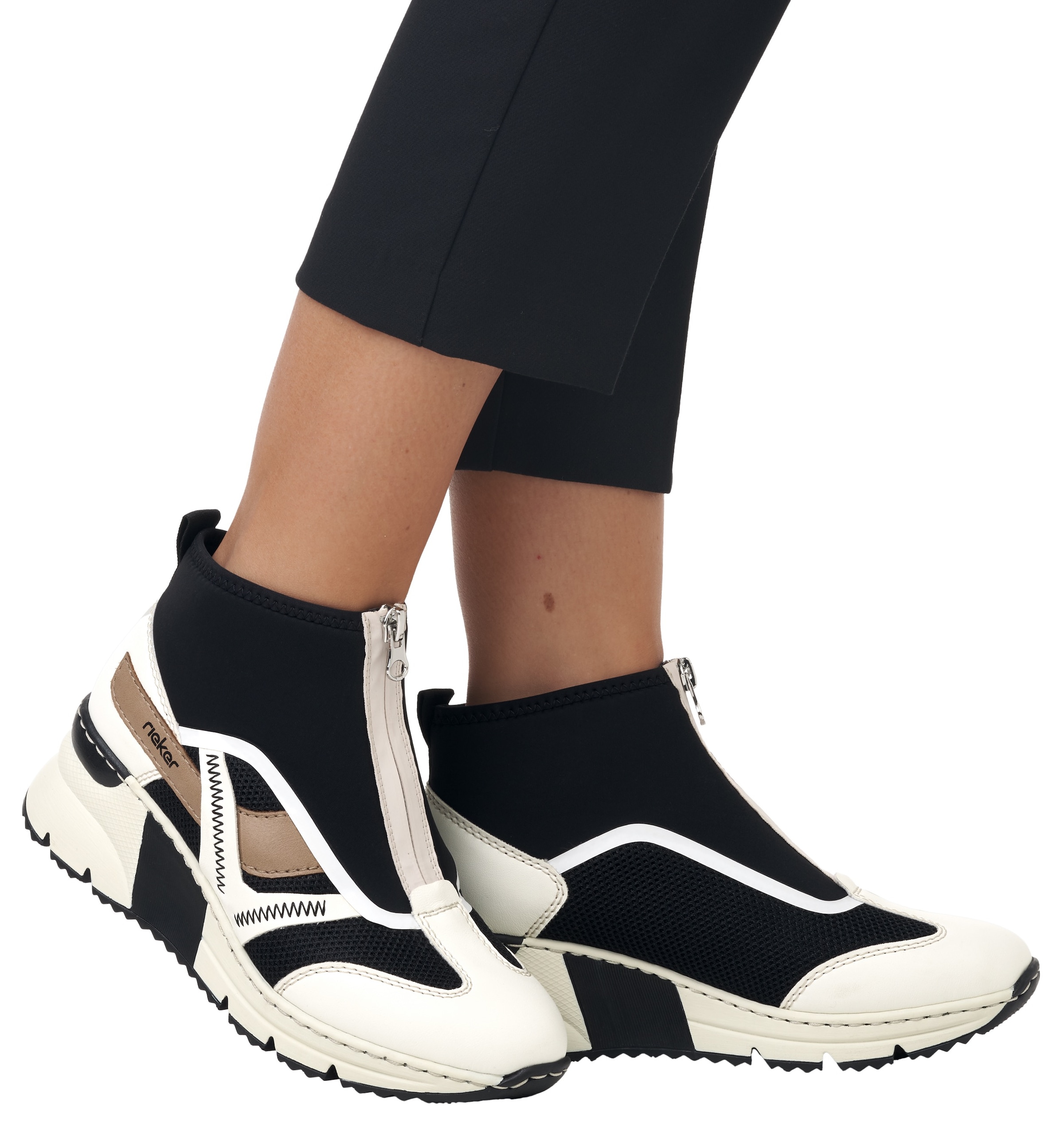 Rieker Schlupfboots  , Keilabsatz, Sneaker, High Top-Sneaker mit modischen Ziernähten