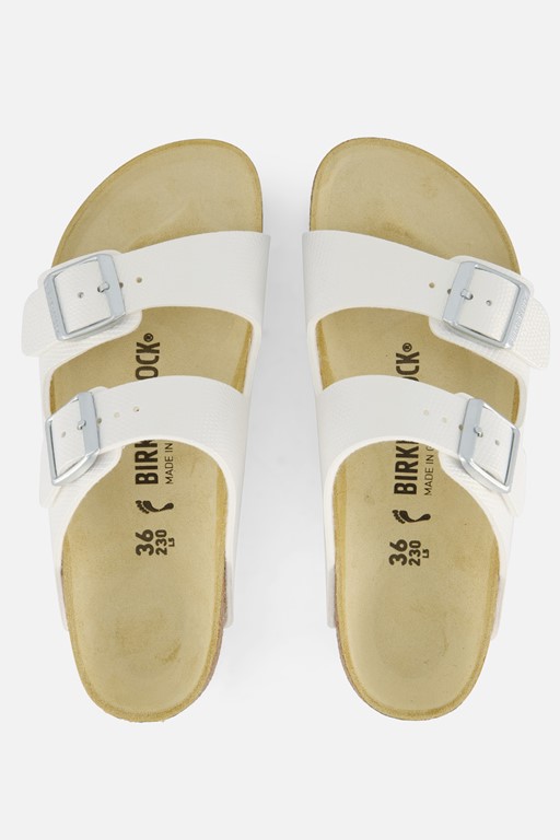 Birkenstock Arizona Slippers wit Imitatieleer