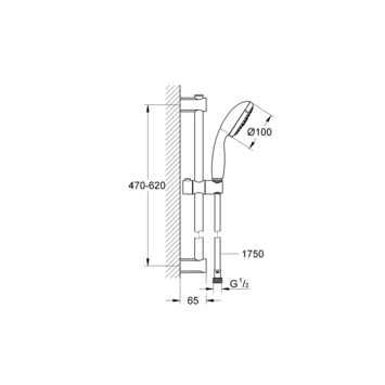 Grohe Vitalio Start doucheset Ø10 cm met 3 standen