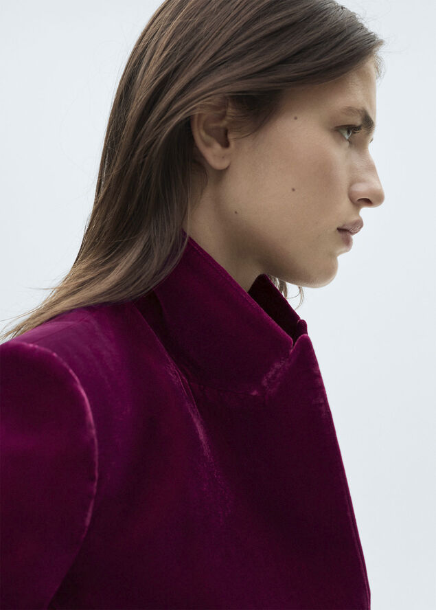 MANGO Velvet blazer Bright pink