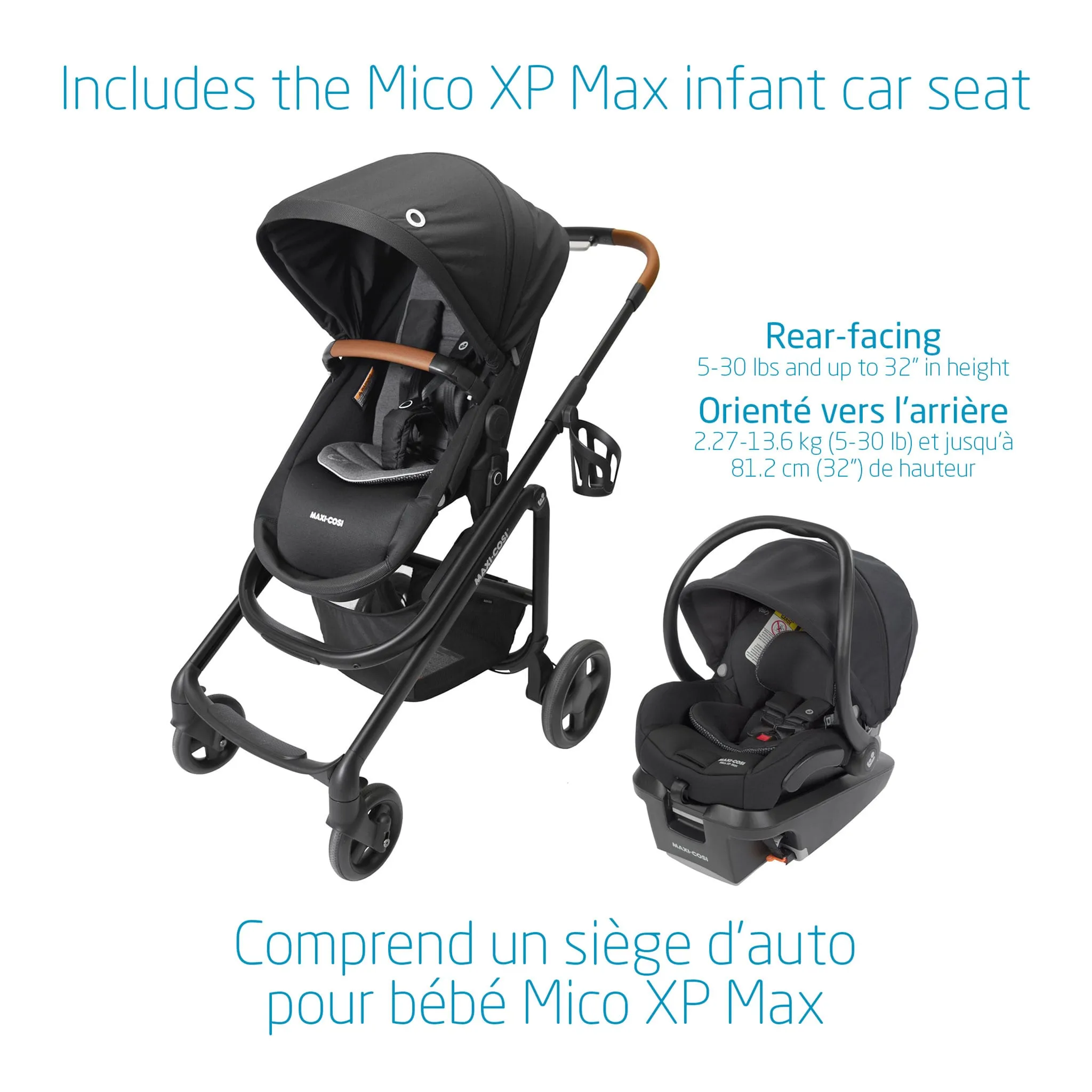 Maxi-cosi Système Voyage Lila CP Mico XP Max - Noir