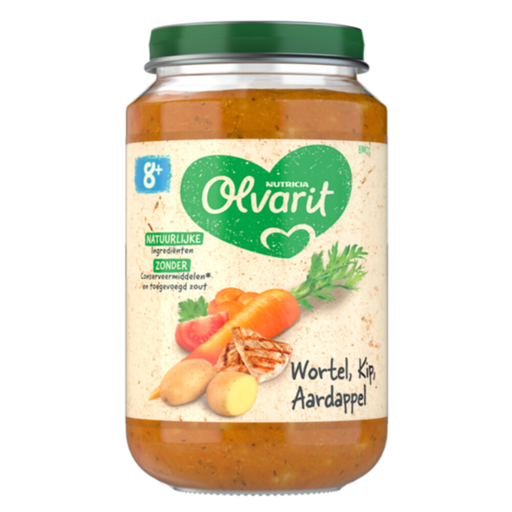 6x Olvarit Maaltijd 8m Wortel Kip Aardappel200 gr