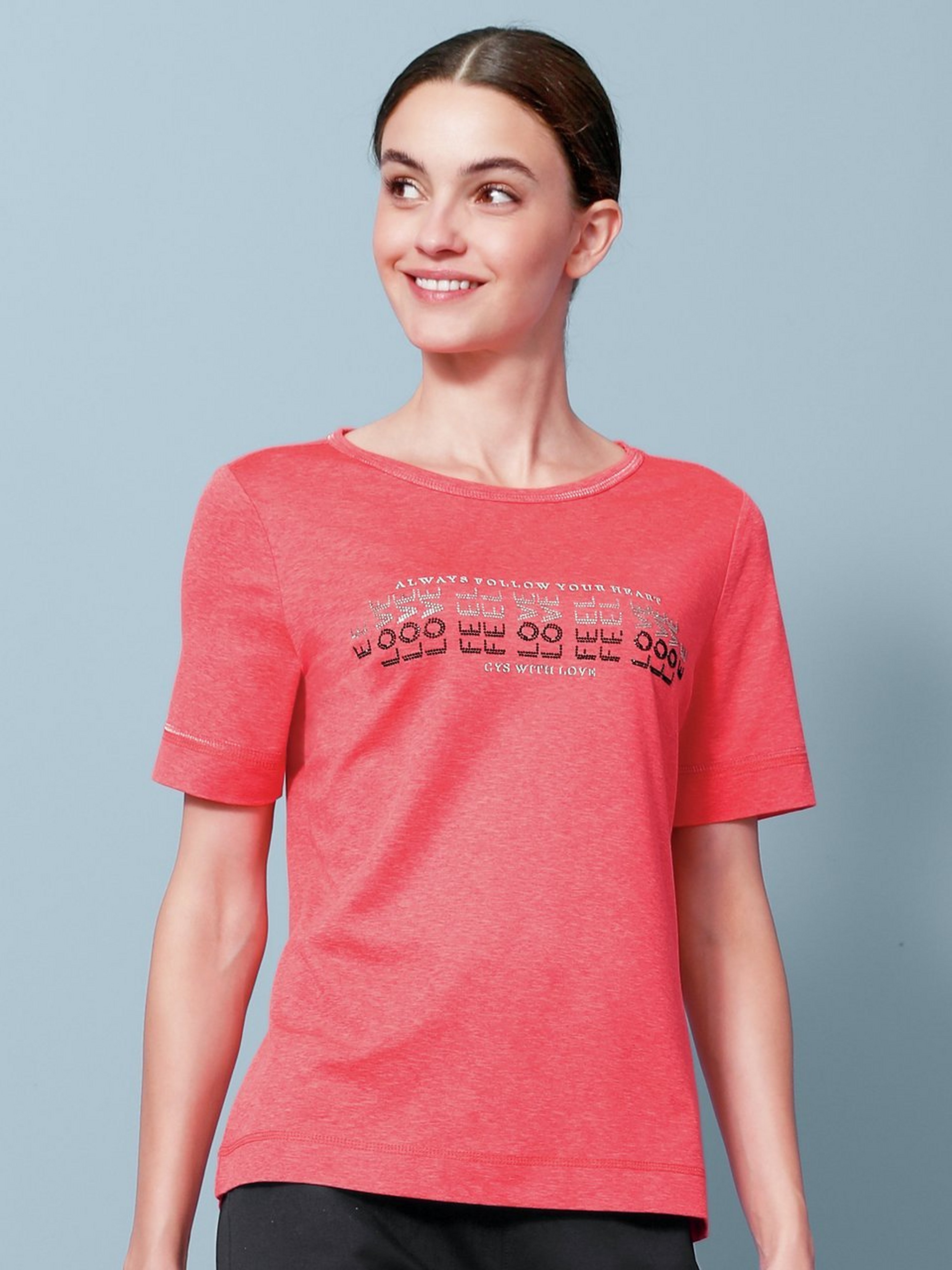 Rundhals-Shirt mit 1/2-Arm