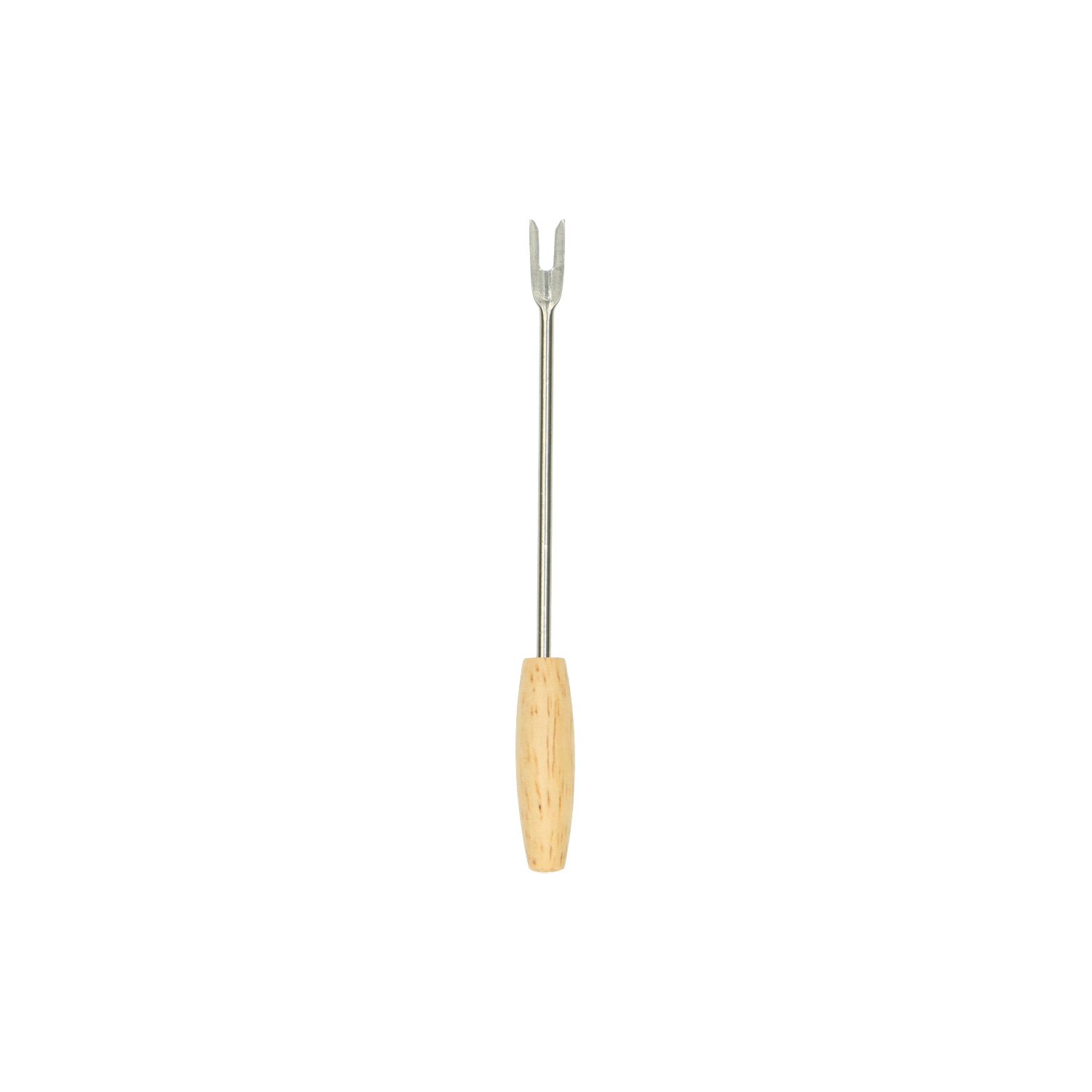 Cocktailprikker met rubberhouten knop, rvs