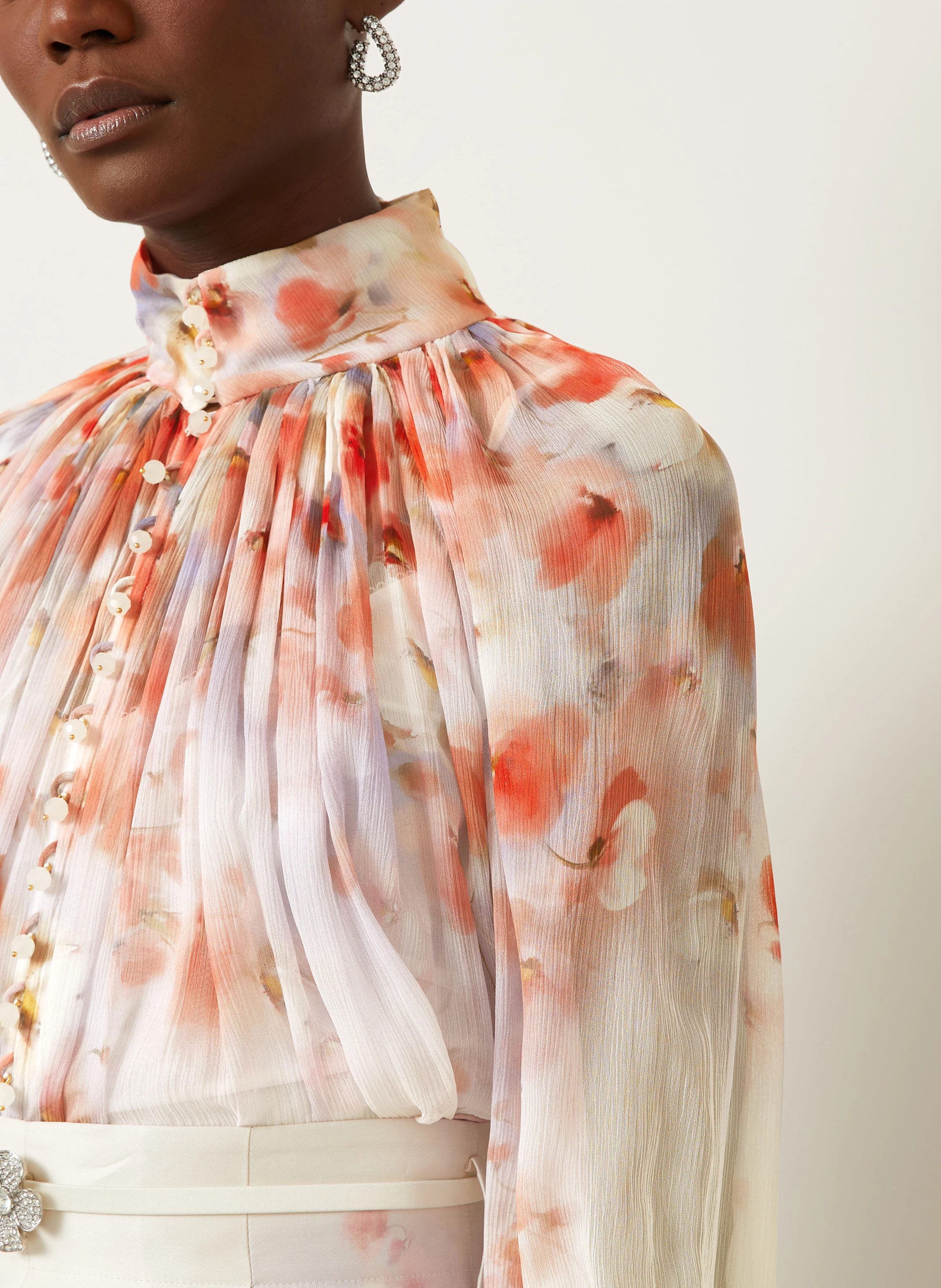 ZIMMERMANN Bluse mit Schmuckperlen