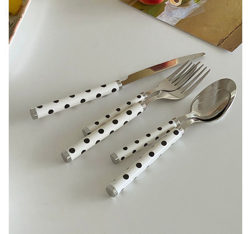 Hashi - Polka Dot roestvrijstalen mes / vork / lepel