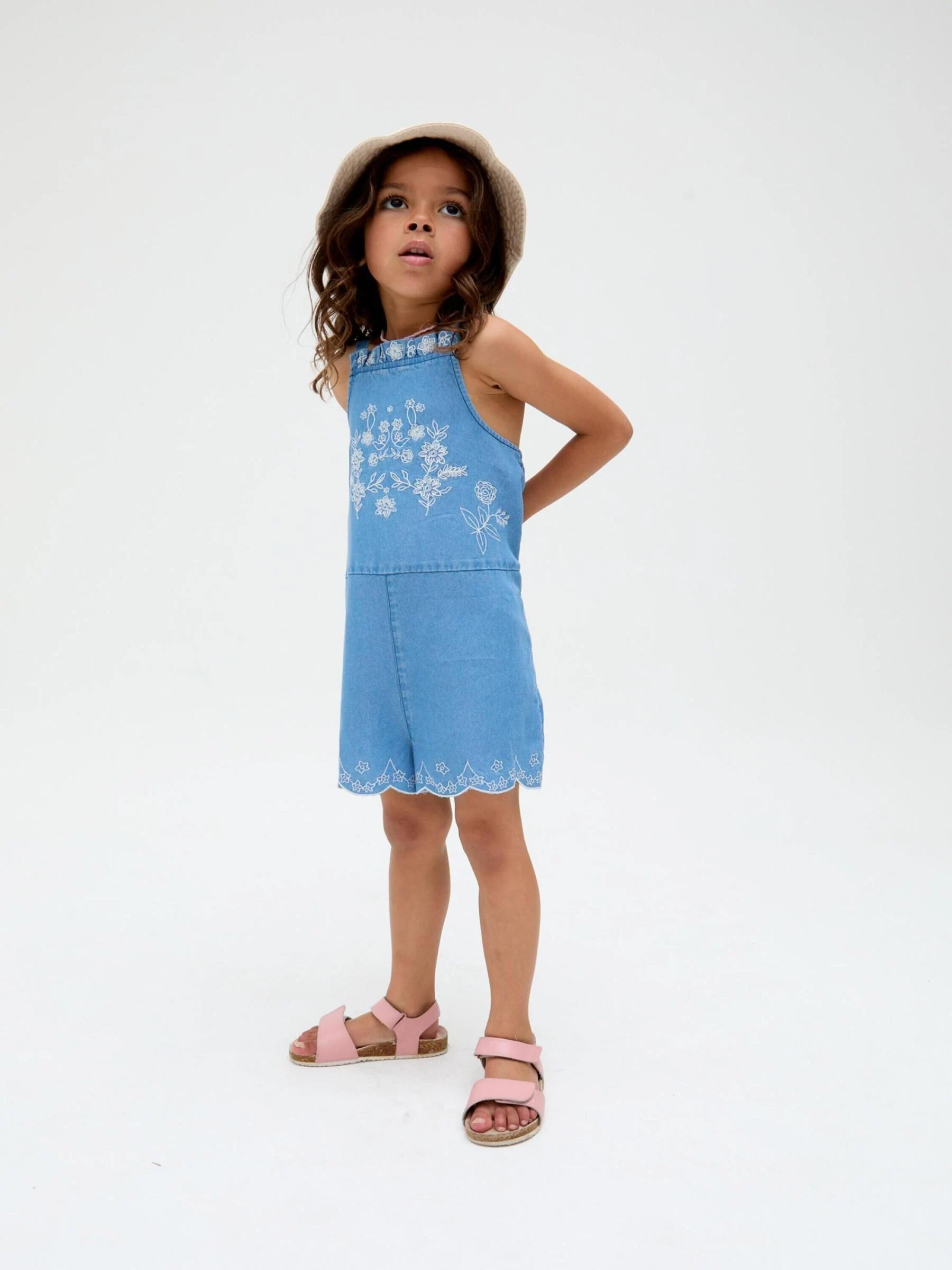 Raffya Rachel Embroidered 100% Cotton Romper