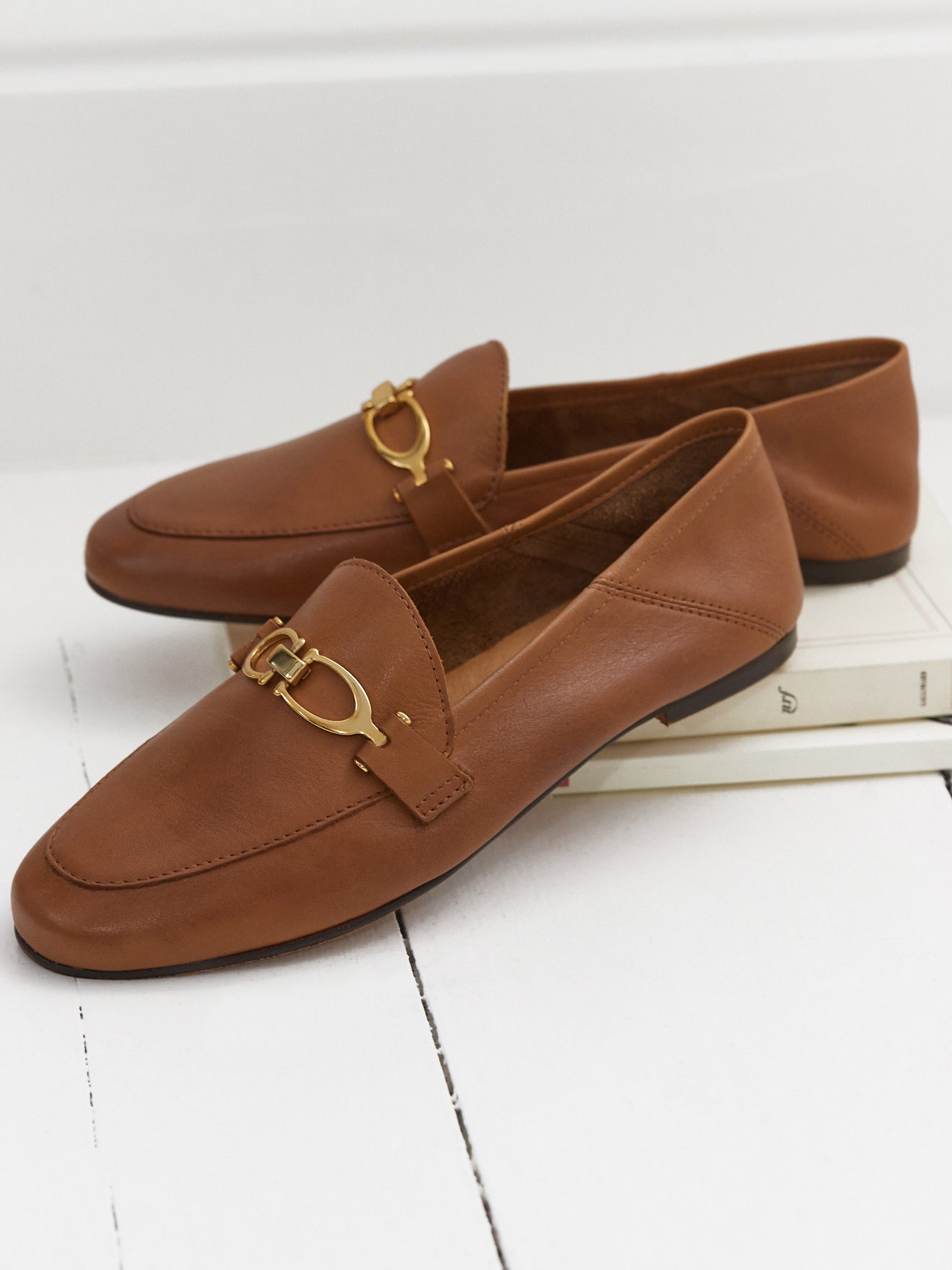 Mocassins bijou cuir femme