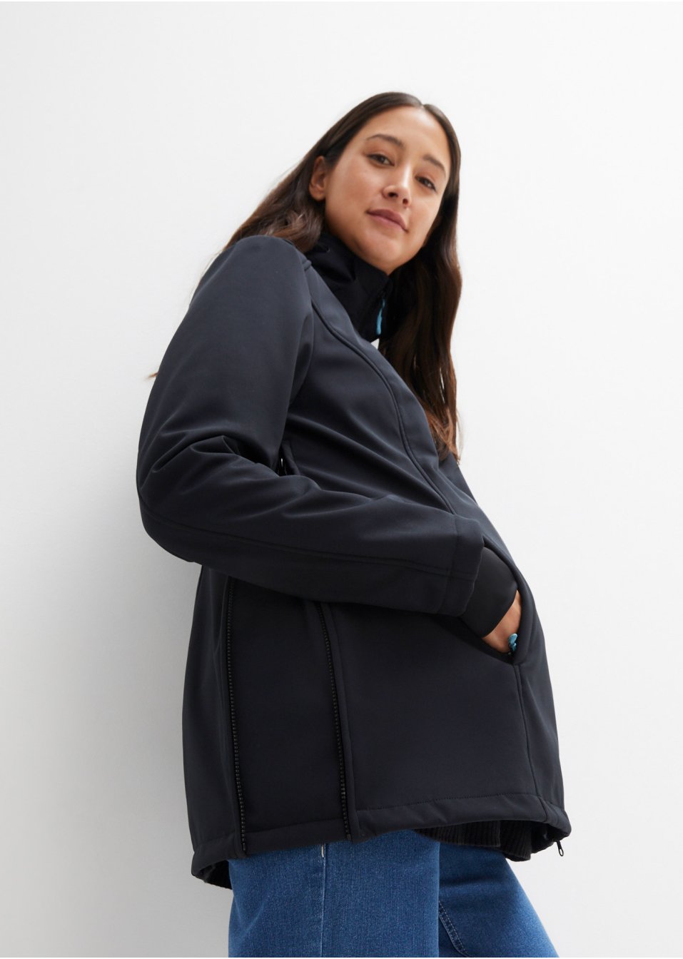 Veste longue softshell fonctionnelle avec polaire peluche