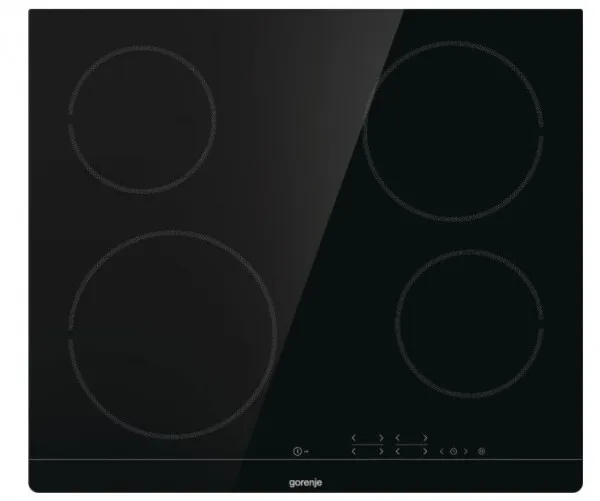 Gorenje ECT641BSC - Keramisk kogeplade - 4 plader - Niche - bredde: 56 cm - dybde: 49 cm - med slebne sider - sort