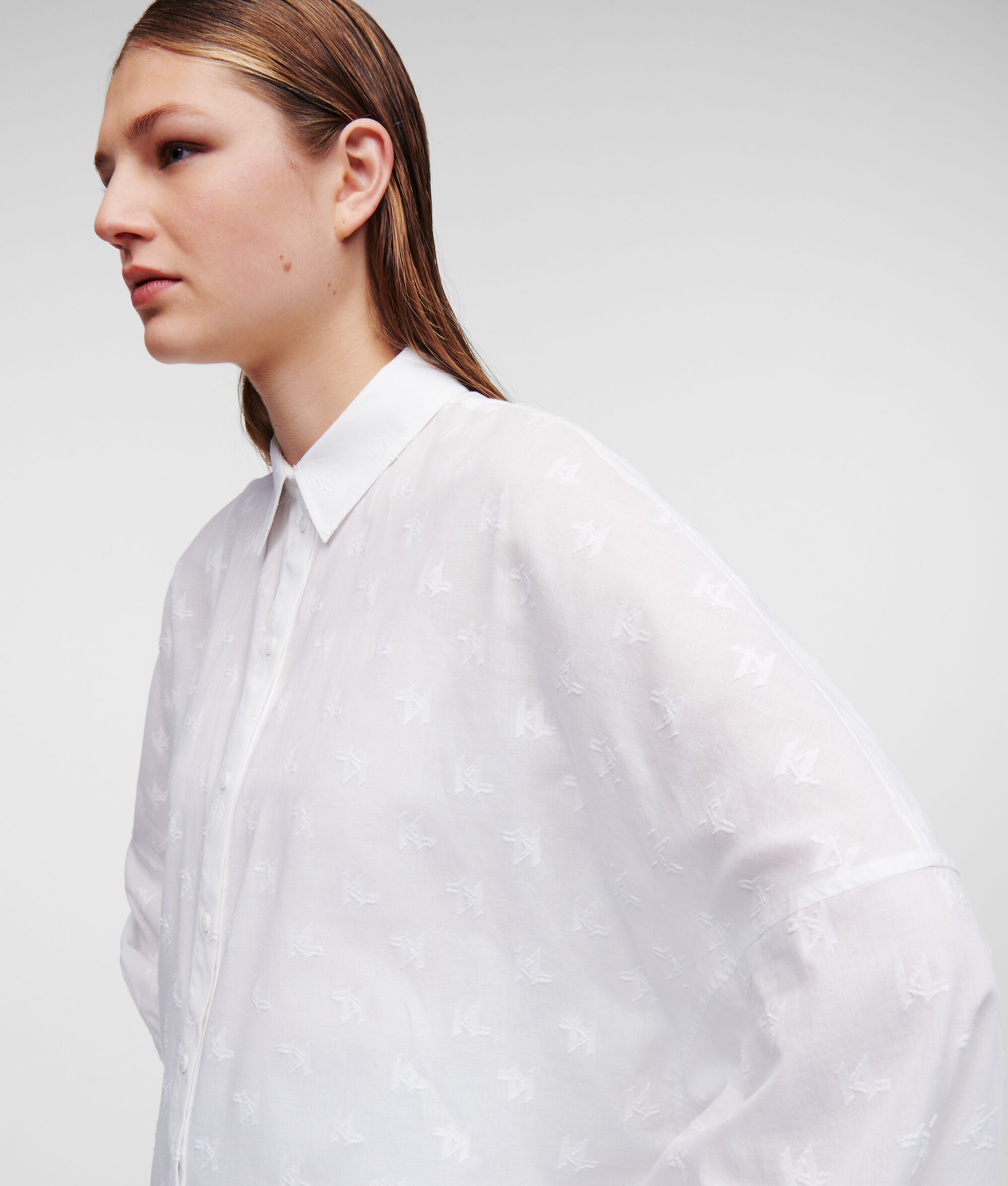 CHEMISE TRANSPARENTE KL MONOGRAM
