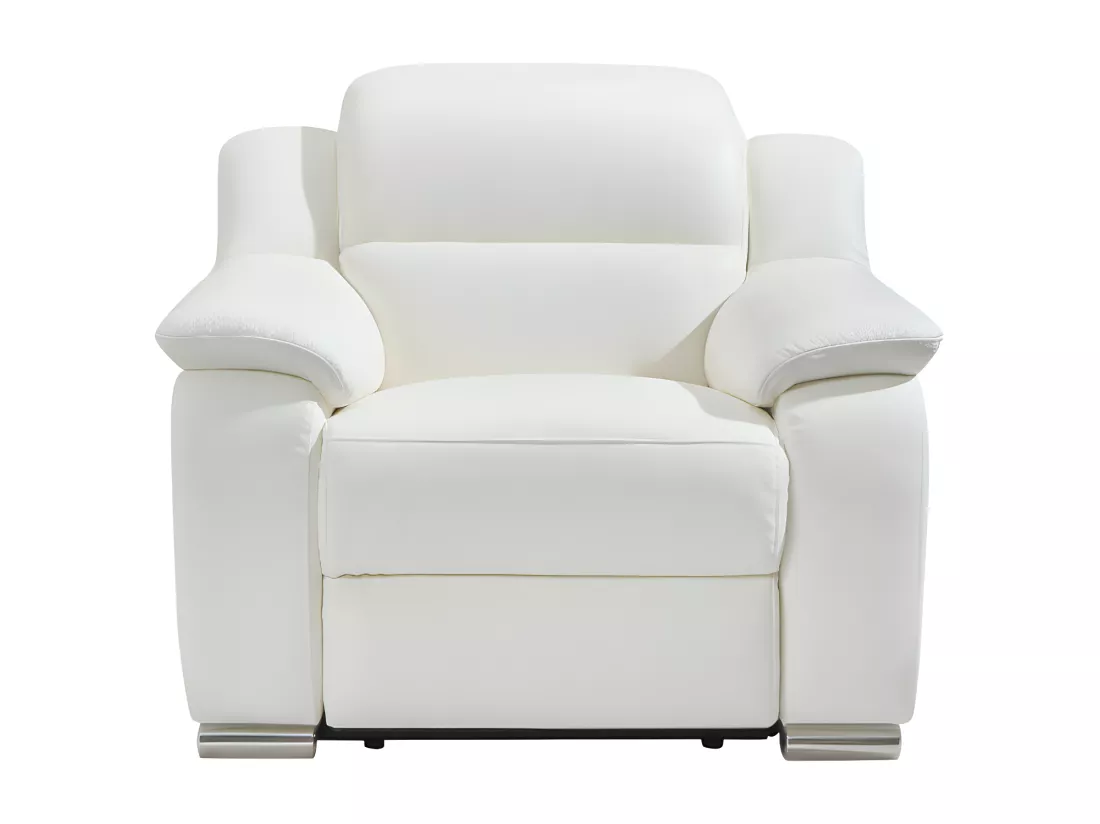 Fauteuil relax électrique en cuir blanc ARENA III