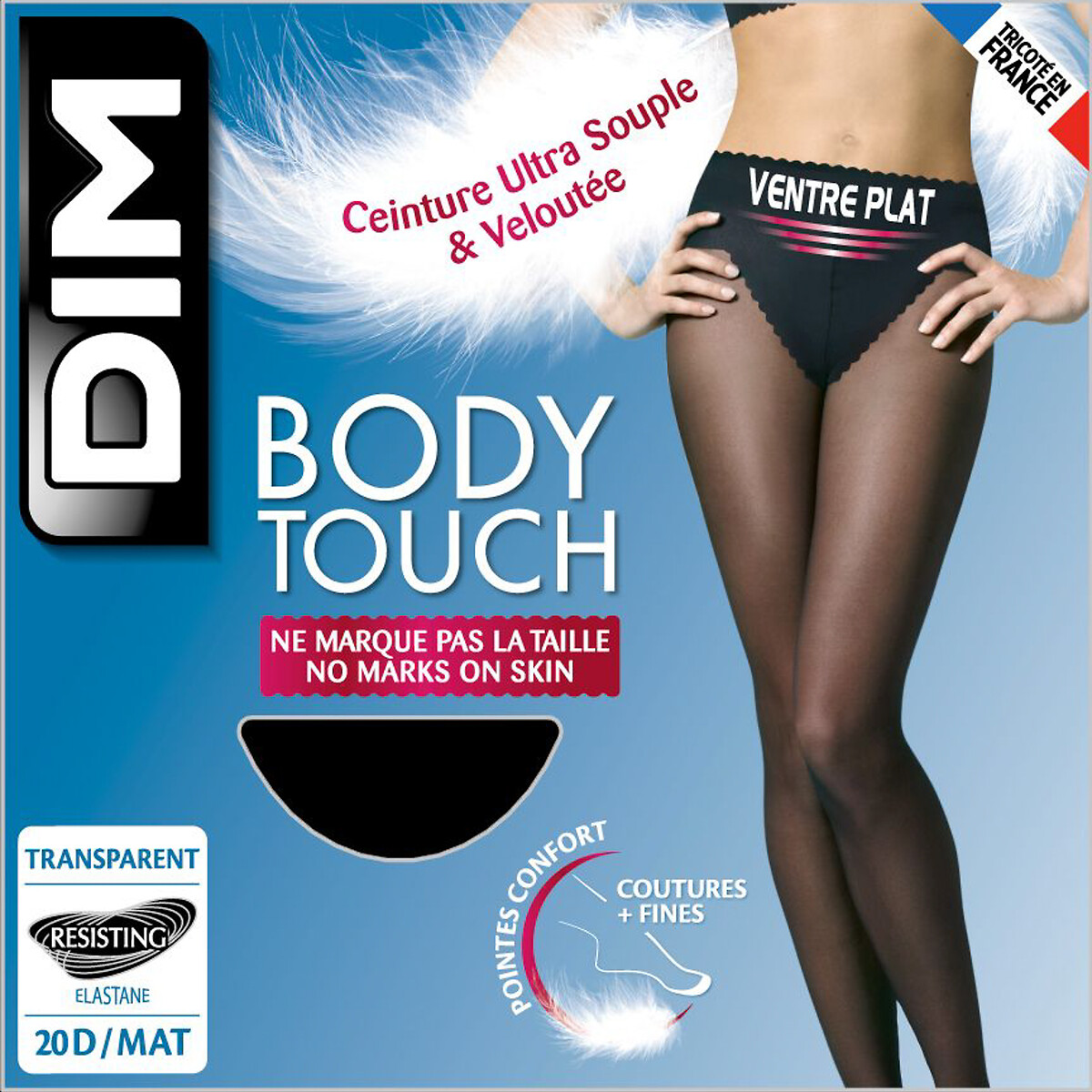 DIM<br>Calcinha Body Touch, efeito platte buik 20 deniers
