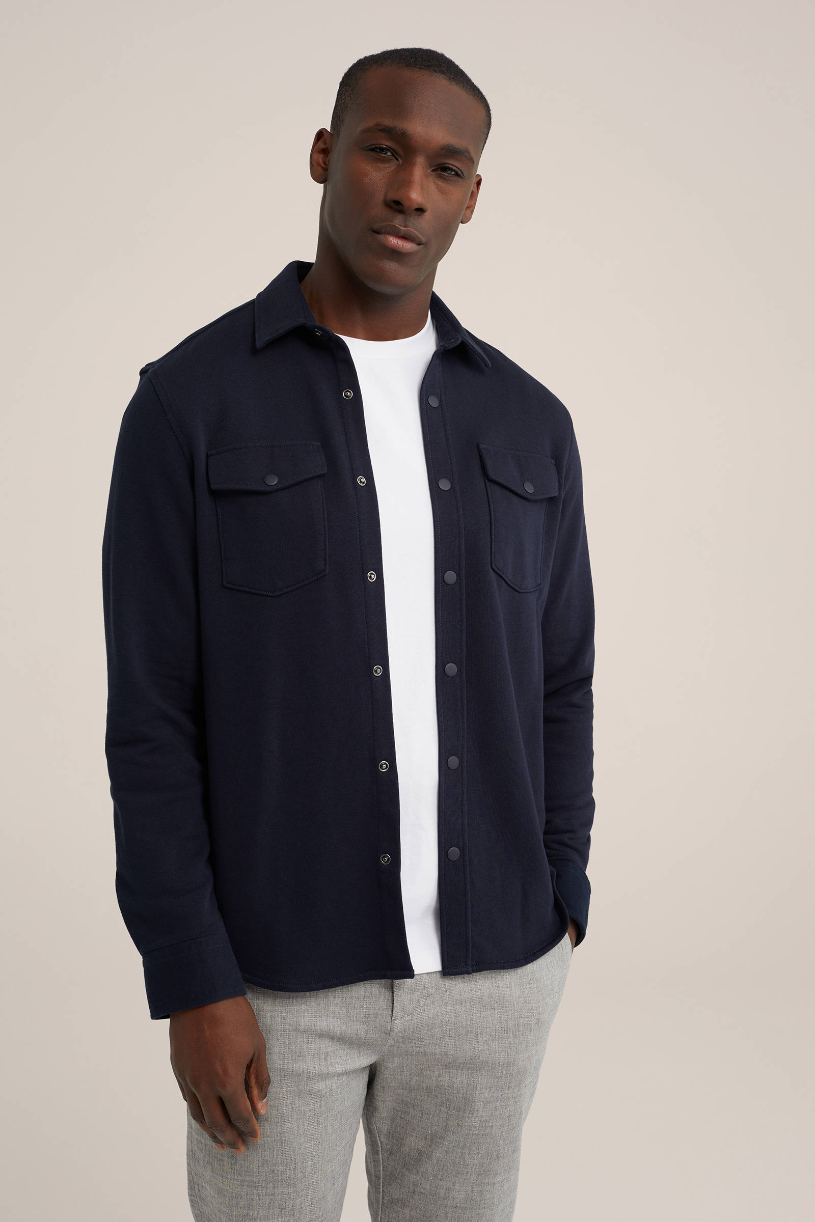 WE Fashion regular fit overshirt heavy blue