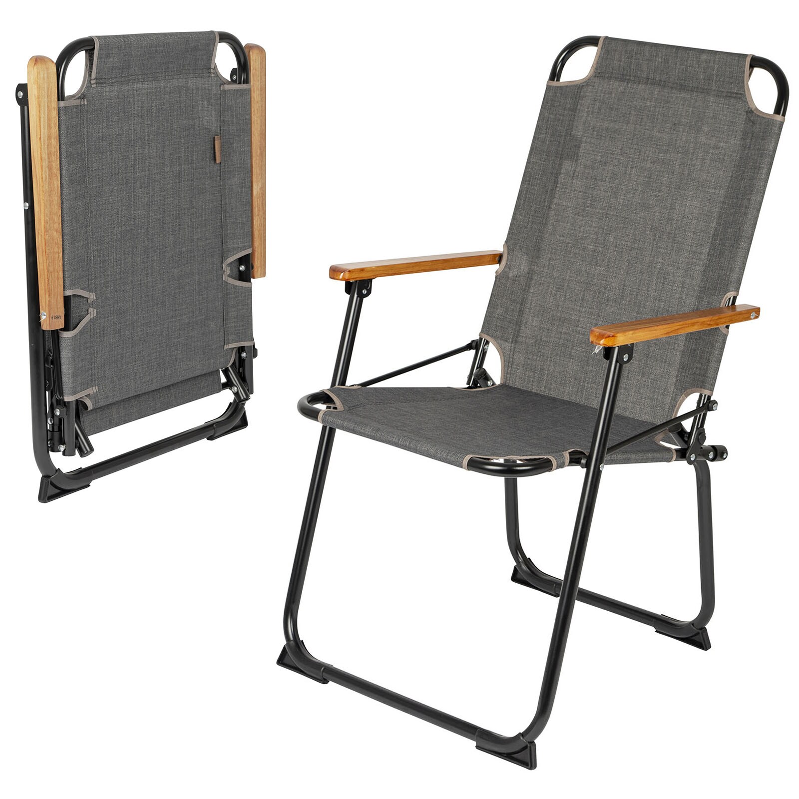 BO-CAMP Klappstuhl Brixton - Camping Stuhl Angel Klappsessel Alu faltbar 100 kg Farbe: Grau