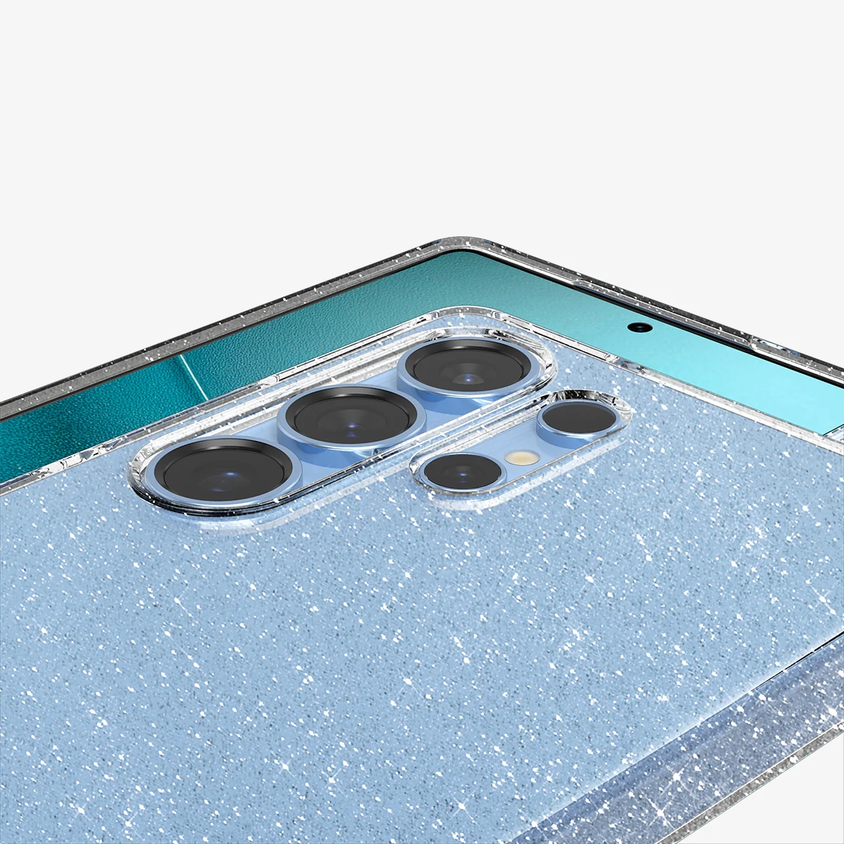Samsung Galaxy S25 Ultra Liquid Crystal Glitter Case Gummi Hülle (ACS08950) - Crystal Quartz (Transparent)