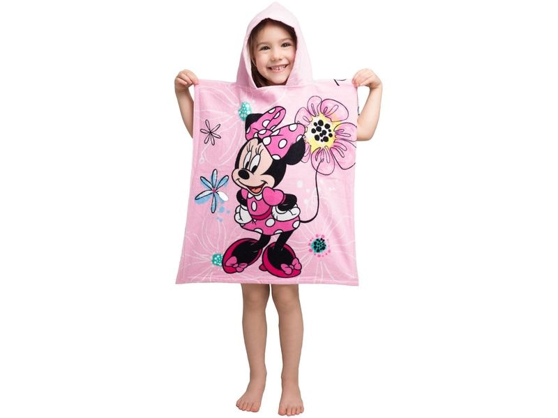 Jerry Fabrics Baby-Poncho Minnie Pink bow Frottee-Poncho mit praktischer Kapuze