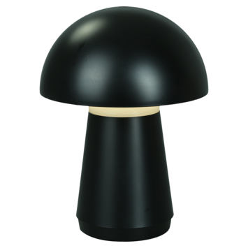 Tafellamp Mush draadloos LED 3W USB oplaadbaar, zwart