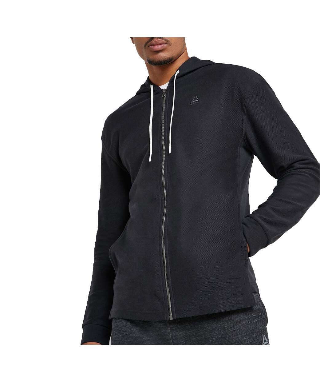 Sweat zippé à capuche noir homme Reebok Twill