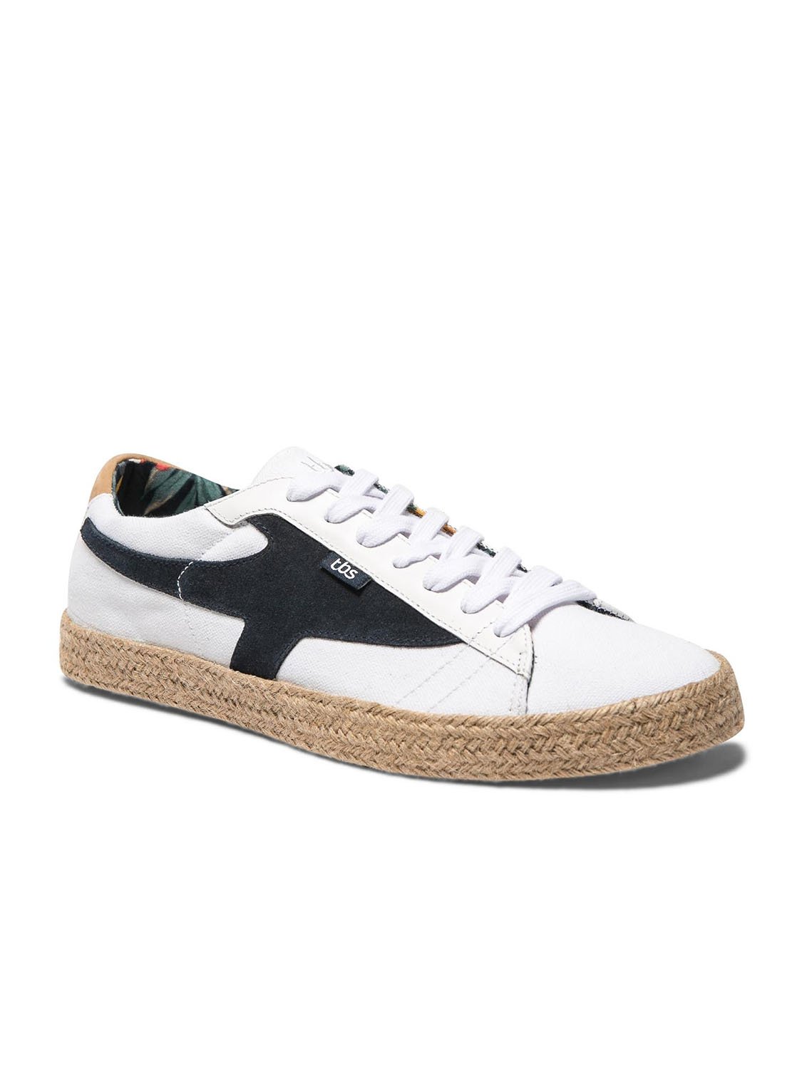 Tennis Homme En Toile Blanche Et Marine