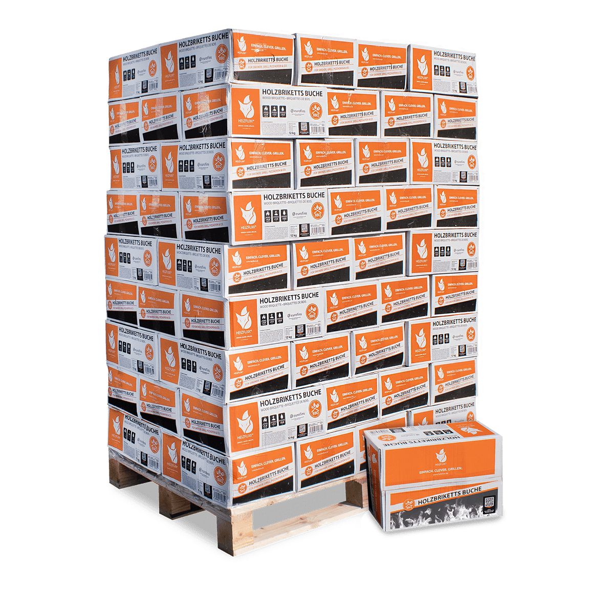 Heizfuxx Nestro Hardhout M 12kg x 81 Karton 972kg Pallet