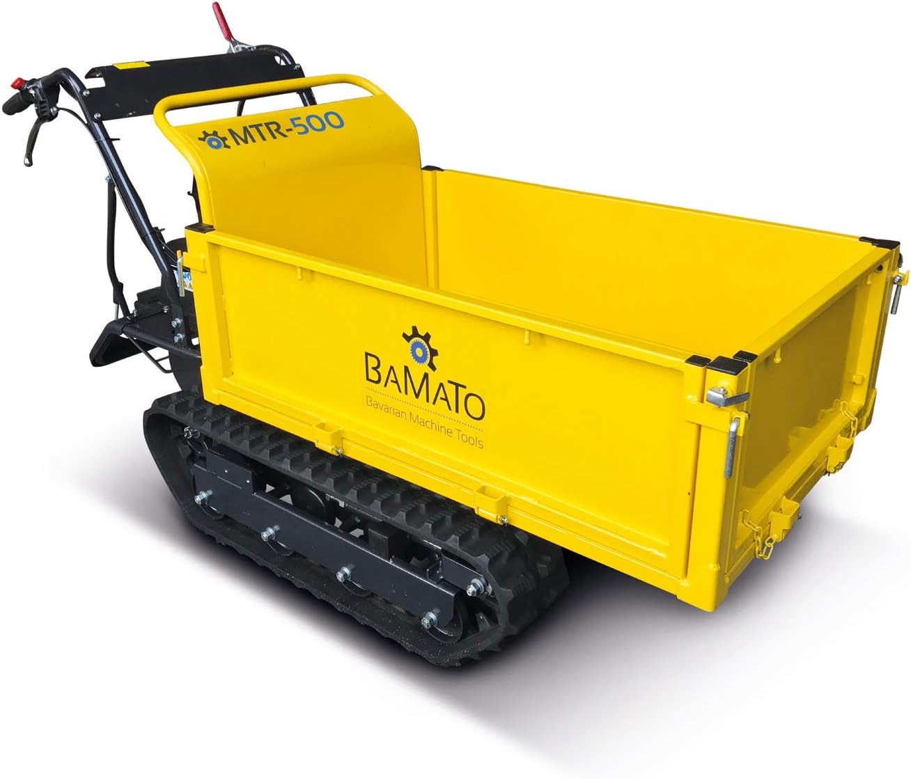 BAMATO Mini-Raupendumper MTR-500 / Gelb, Zuladung: bis 500 kg, kraftvoller 6,5 PS Motor, 6 Vorwärts- und 2 Rückwärtsgänge