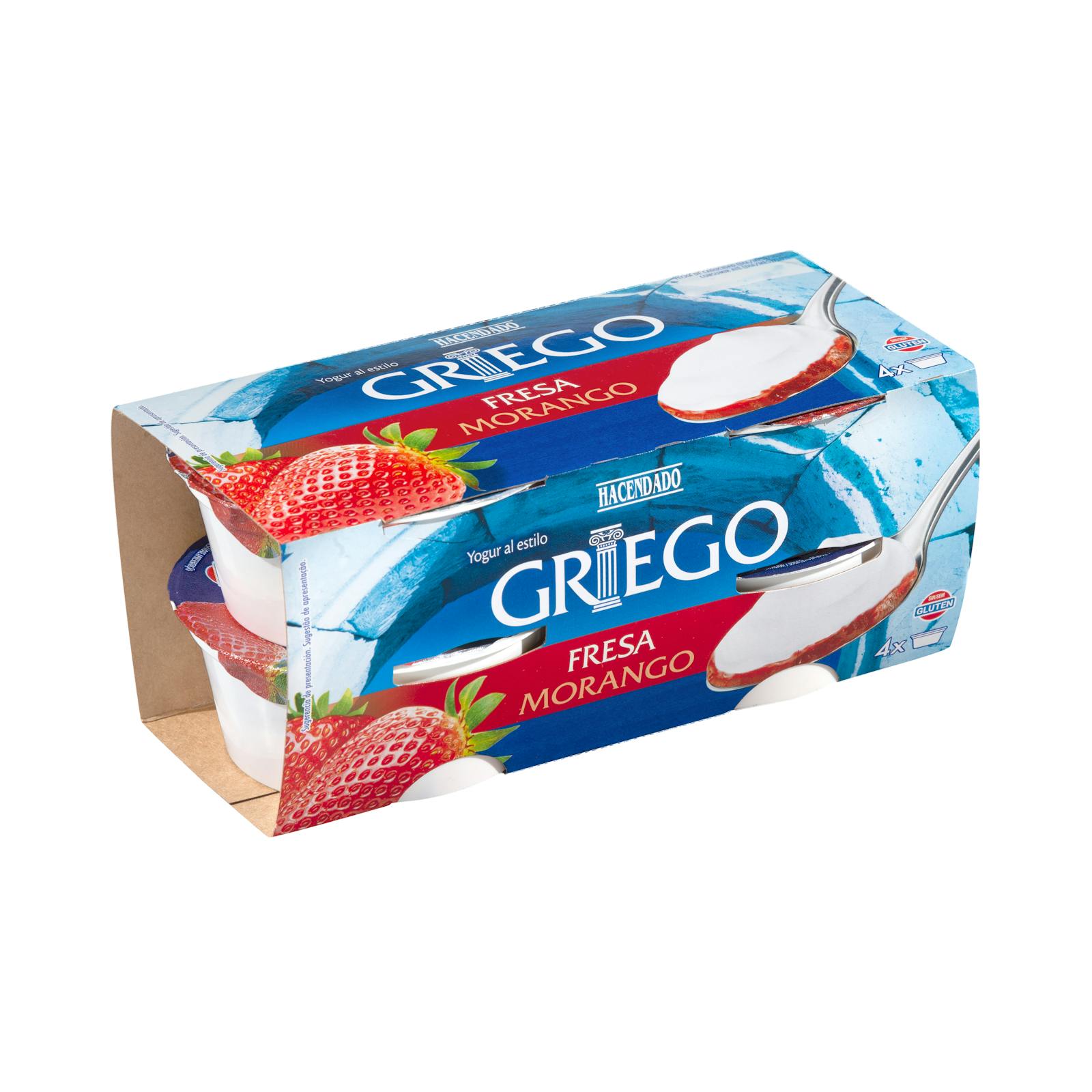 Yaourt grec Hacendado à la fraise