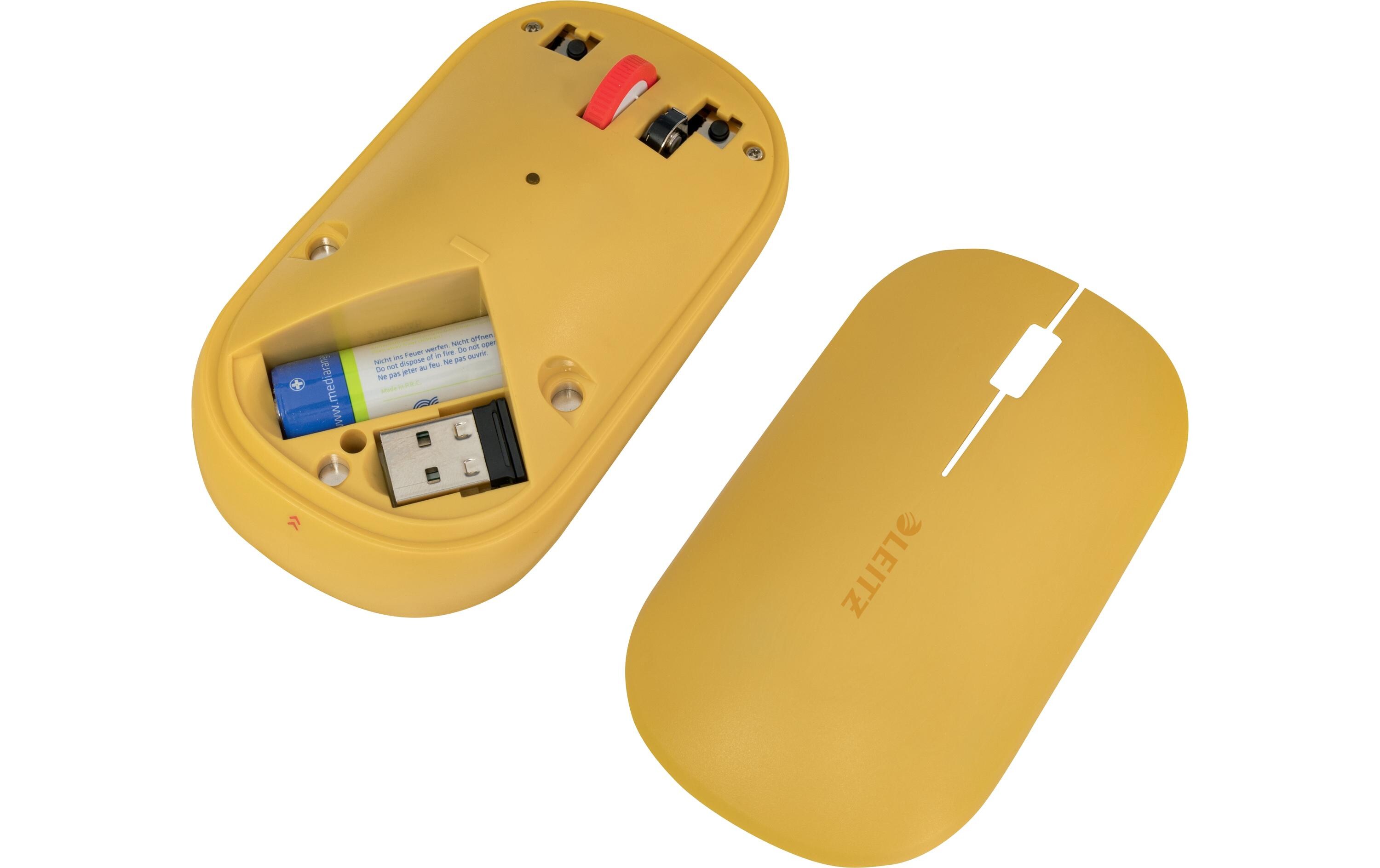 Maus Cosy Kabellose Warmes GelbDual Kabellose Computermaus