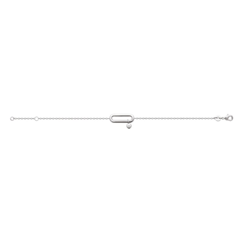Bracelet Femme - Argent 925 - Oxyde de zirconium - Longueur : 18 cm