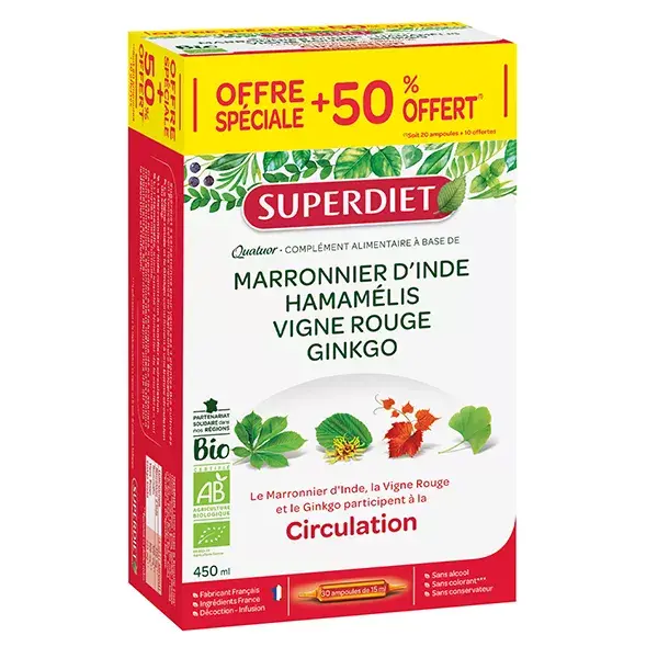 Superdiet Quatuor Circulação 30 ampolas