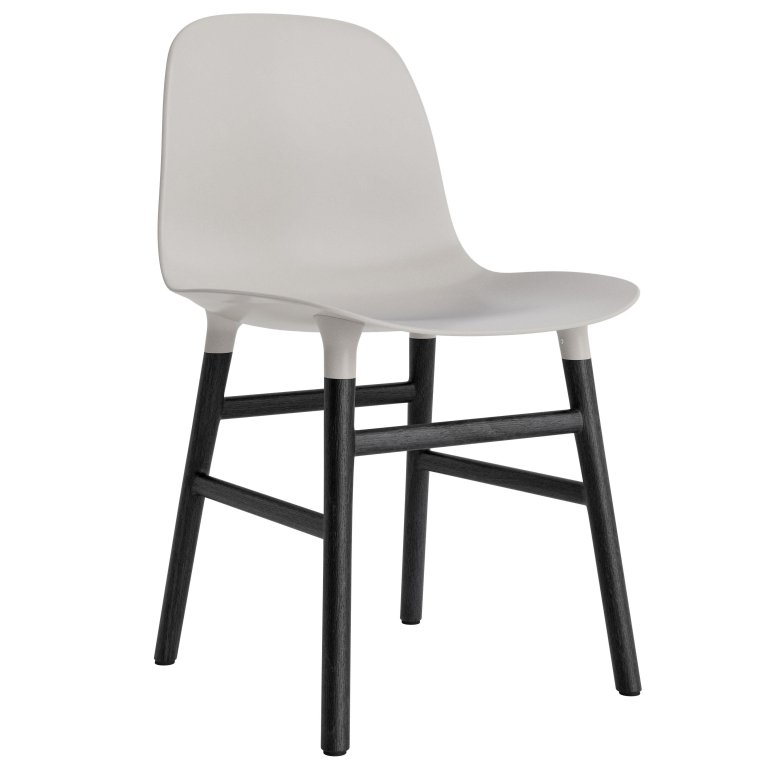 Normann Copenhagen Form Chair stoel met zwart onderstel warm grijs