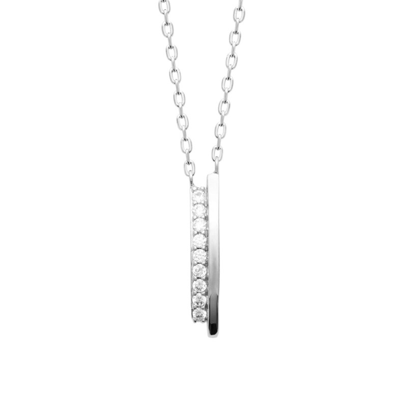 Collier Femme - Argent 925 - Oxyde de zirconium - Longueur : 45 cm