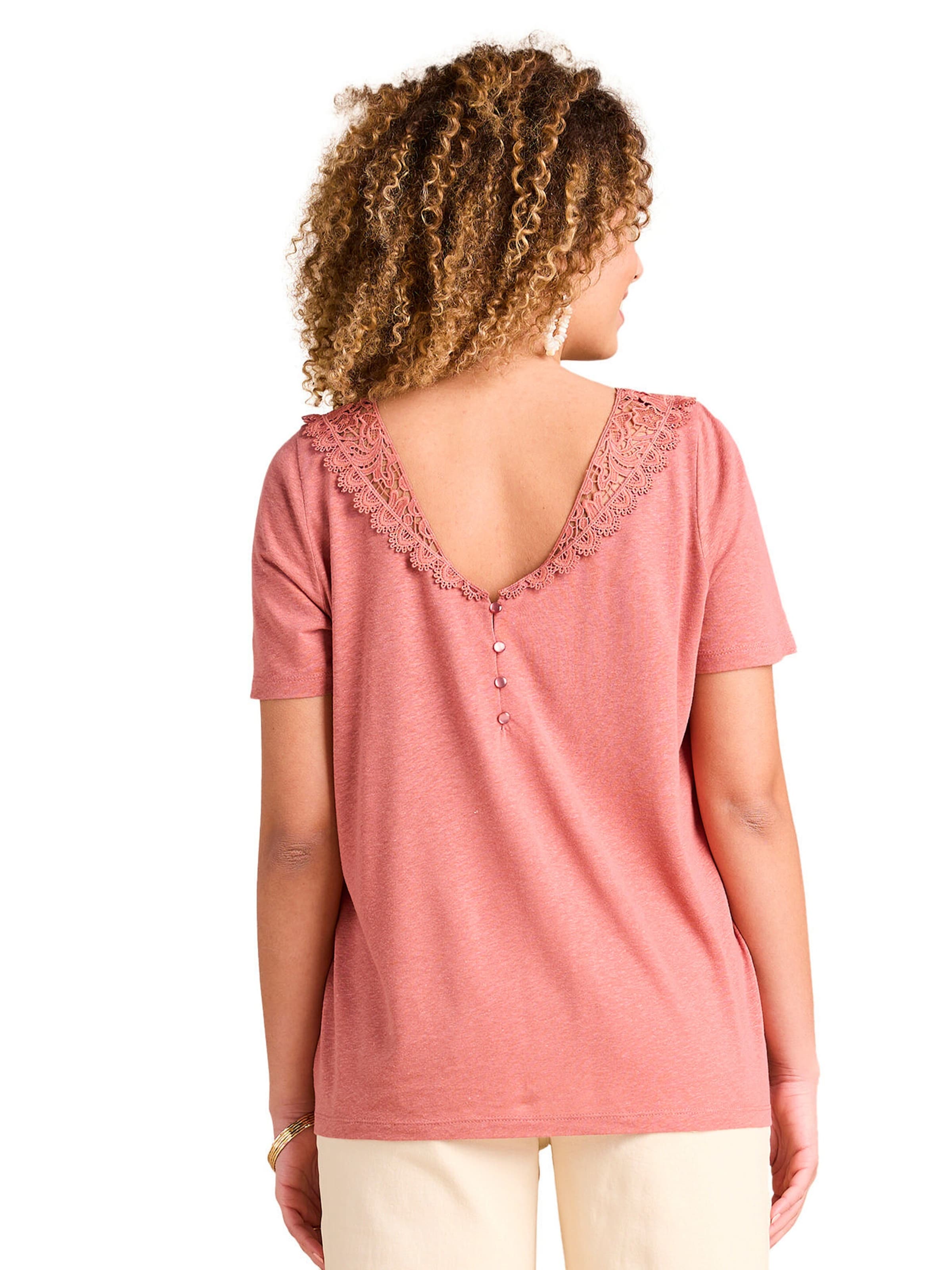 Envie de Fraise Wendbares Umstandsshirt mit Makramee-Spitze terrakotta farbe