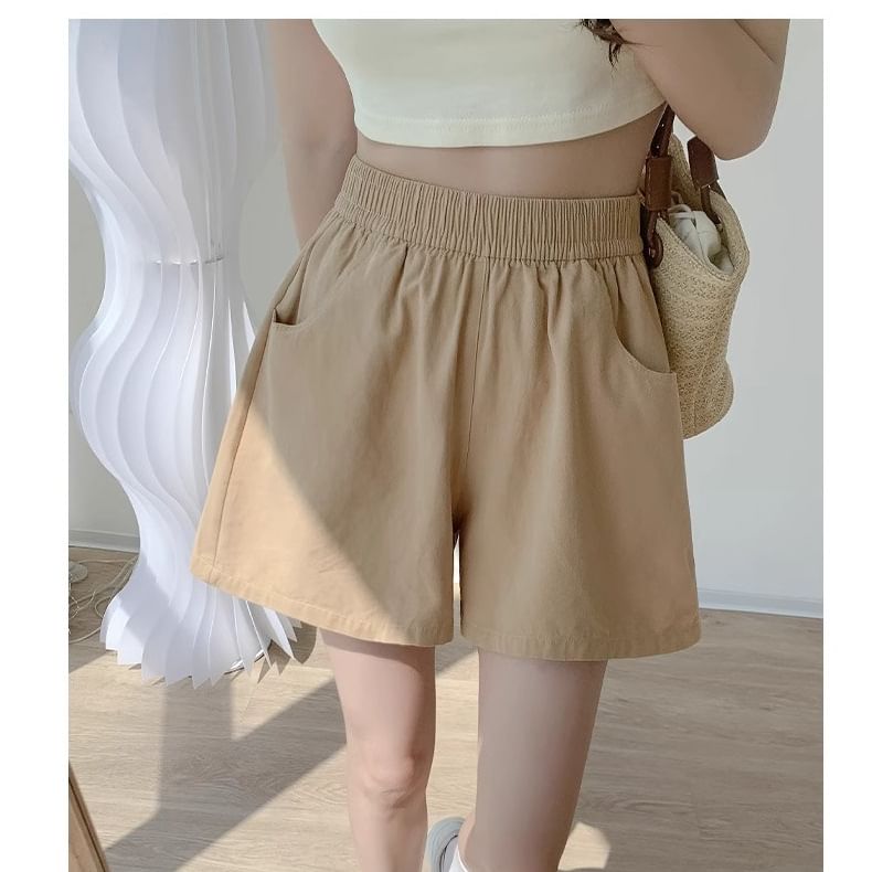 Dovitade - Effen shorts met elastische taille
