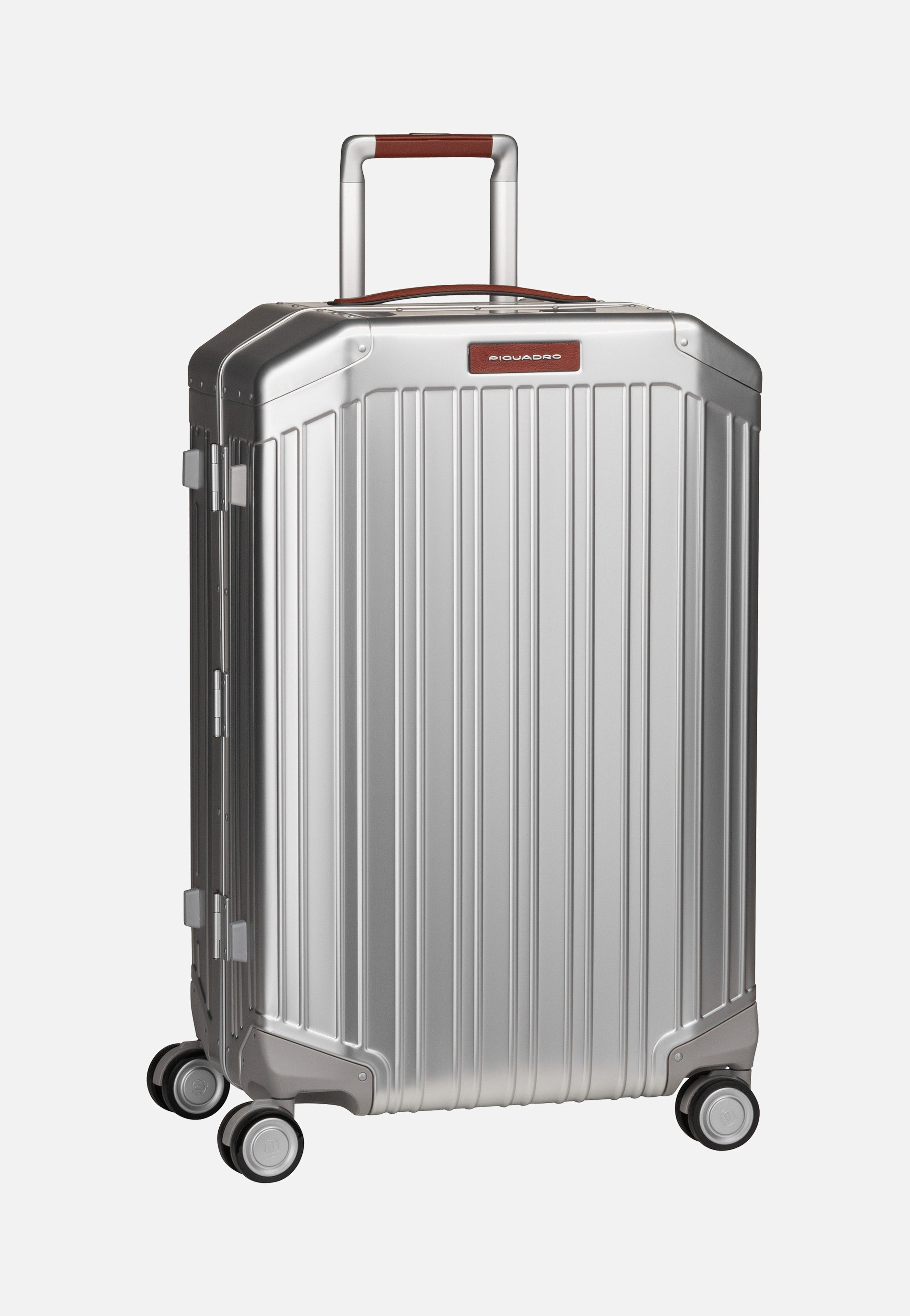 PQ Alu Medium Size Spinner Grigio-Cuoio - Koffer