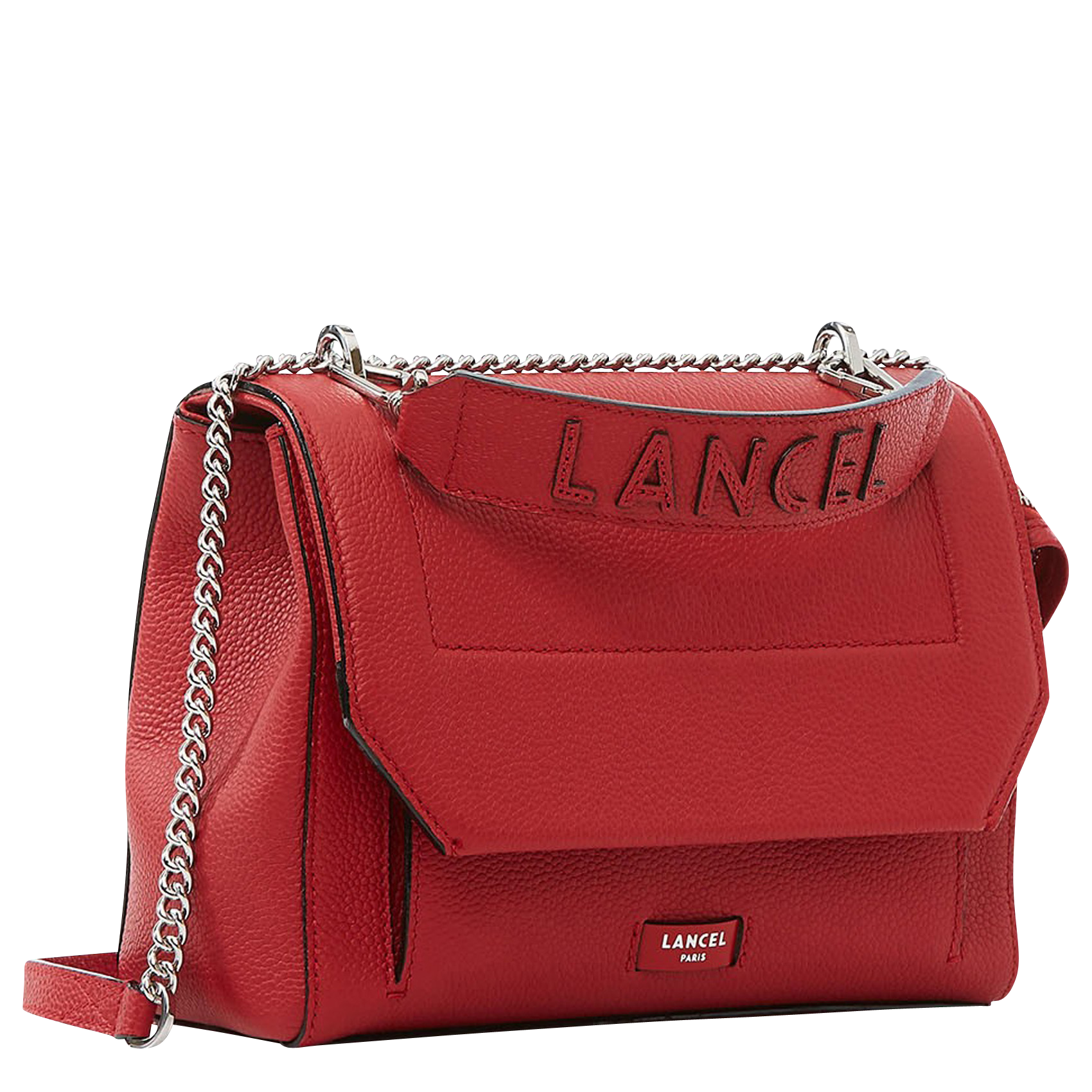 NINON M - Sac à rabat en cuir grainé | Rouge